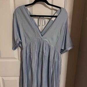 Light Blue V-Neck Dress